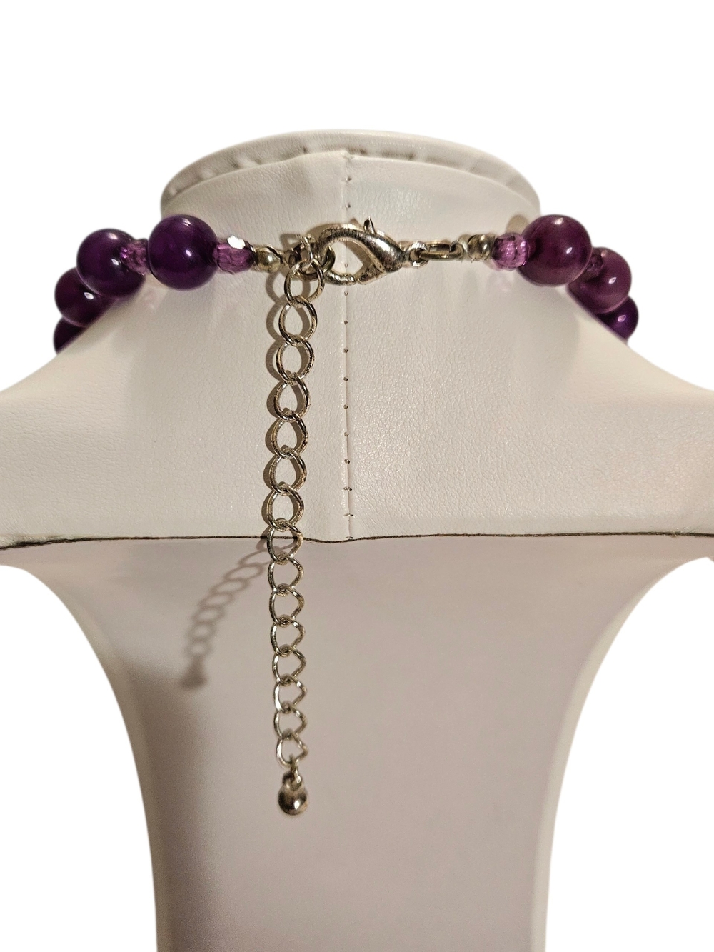 🎃 Halloween Set-Purple Bead Necklace, Witch Charm Bracelet, Witch Hat Earrings - Picture 4 of 7